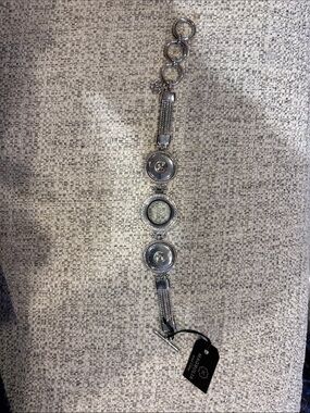 Silver Snap Button Bracelet with Decorative Discs by Magnolia and Vine